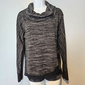 Cowl Neck Sweatshirt in Black and Charcoal Gray Colors by cloth & portrait